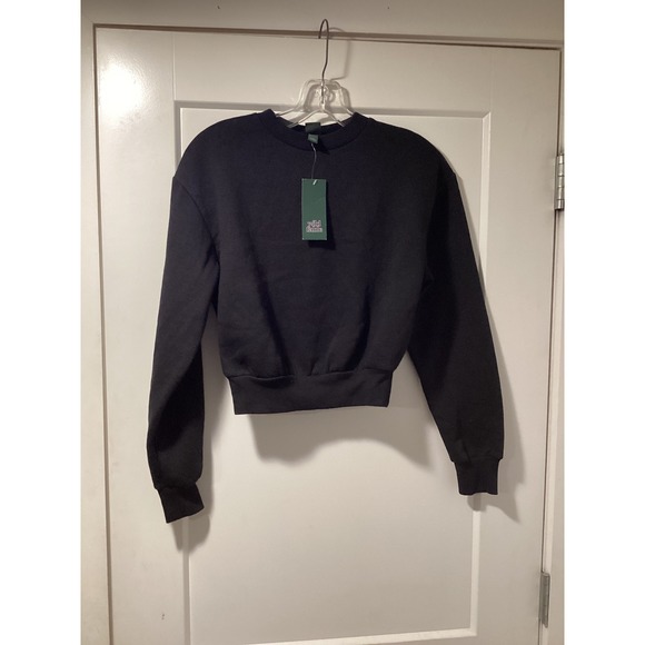 wild fable Tops - Wild Fable Black Cropped Sweatshirt Fleece Pullover XS 331 11 4242
